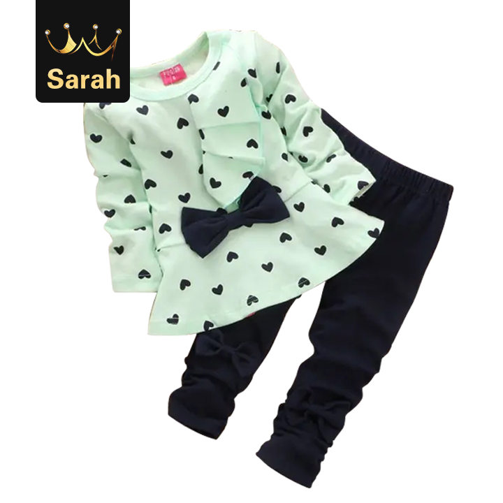 High quality Hot autumn girls clothes sets T-shirt full sleeve clothing children active suits