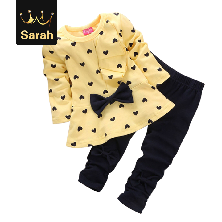 High quality Hot autumn girls clothes sets T-shirt full sleeve clothing children active suits