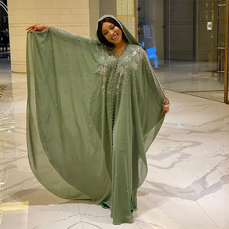 High quality Africa Dress for Women Dashiki Diamond Beaded Traditional African Clothes Abaya Muslim Dress