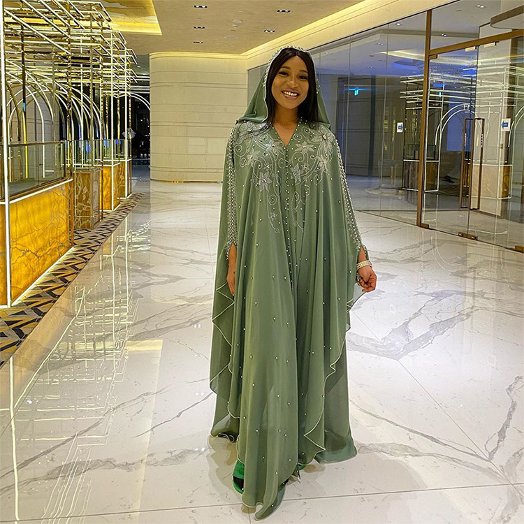 High quality Africa Dress for Women Dashiki Diamond Beaded Traditional African Clothes Abaya Muslim Dress