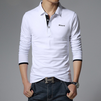 High quality solid color t shirt long sleeved t shirt men cotton camisetas business Tops and Tees cotton camisa