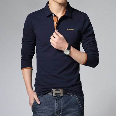 High quality solid color t shirt long sleeved t shirt men cotton camisetas business Tops and Tees cotton camisa