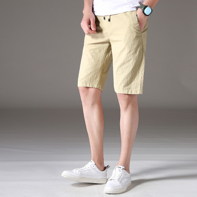 2021 High quality Man Shortsr Trend Summer Khaki Grey Elastic Waist Street Young Male Beach Fashion Casual  Pants