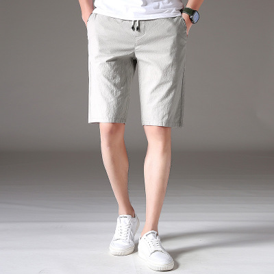 2021 High quality Man Shortsr Trend Summer Khaki Grey Elastic Waist Street Young Male Beach Fashion Casual  Pants