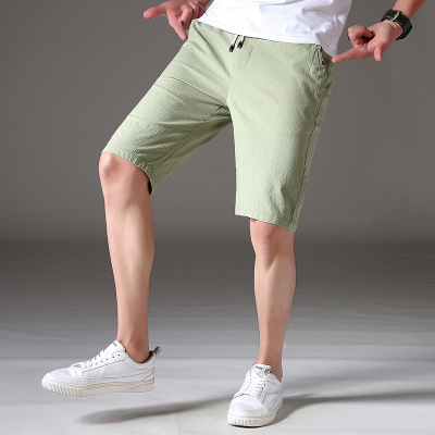 2021 High quality Man Shortsr Trend Summer Khaki Grey Elastic Waist Street Young Male Beach Fashion Casual  Pants