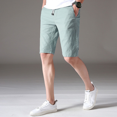 2021 High quality Man Shortsr Trend Summer Khaki Grey Elastic Waist Street Young Male Beach Fashion Casual  Pants