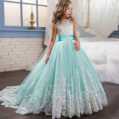 Girl Dress Bridesmaid Pageant Gown Dress Girl Kids Dresses for Girls Teenager Party Wedding Clothes
