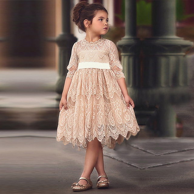 High quality Tulle Princess Girl Party Lace Dress Casual Wear Children Clothing Kids Dresses