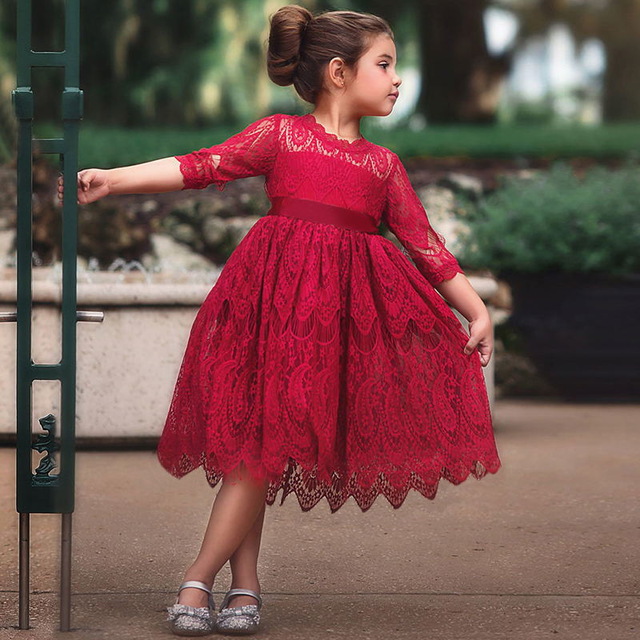 High quality Tulle Princess Girl Party Lace Dress Casual Wear Children Clothing Kids Dresses