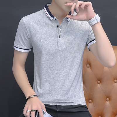 2021 High quality casual polo shirt men short sleeve turn down collar slim shirt T-shirts and Polos