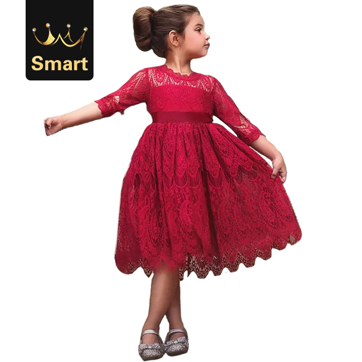 High quality Tulle Princess Girl Party Lace Dress Casual Wear Children Clothing Kids Dresses