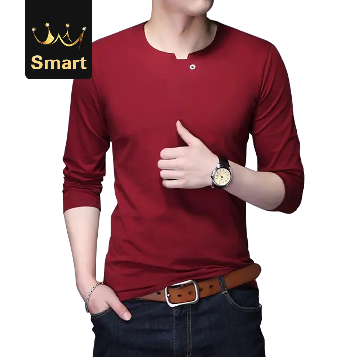 High quality Tshirt Men Korean O-Neck Trending Streetwear Tops Long Sleeve Tee Fitness Clothing