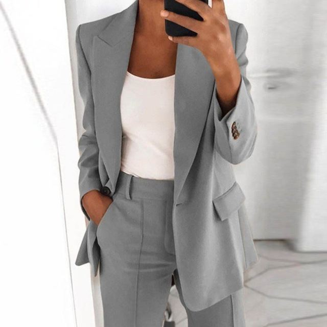 High quality Women Long Sleeve Jacket Elegant Turn-down Collar Tops Office Lady Winter Slim Cardigan Outerwear