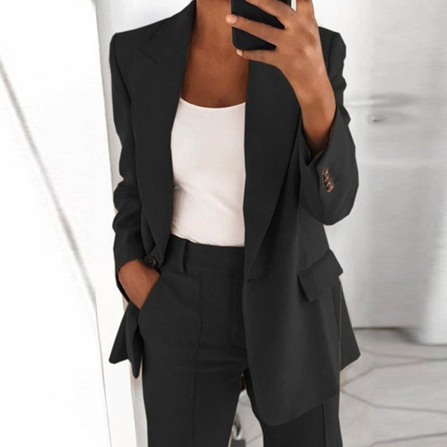 High quality Women Long Sleeve Jacket Elegant Turn-down Collar Tops Office Lady Winter Slim Cardigan Outerwear