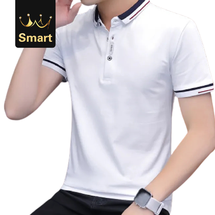 2021 High quality casual polo shirt men short sleeve turn down collar slim shirt T-shirts and Polos