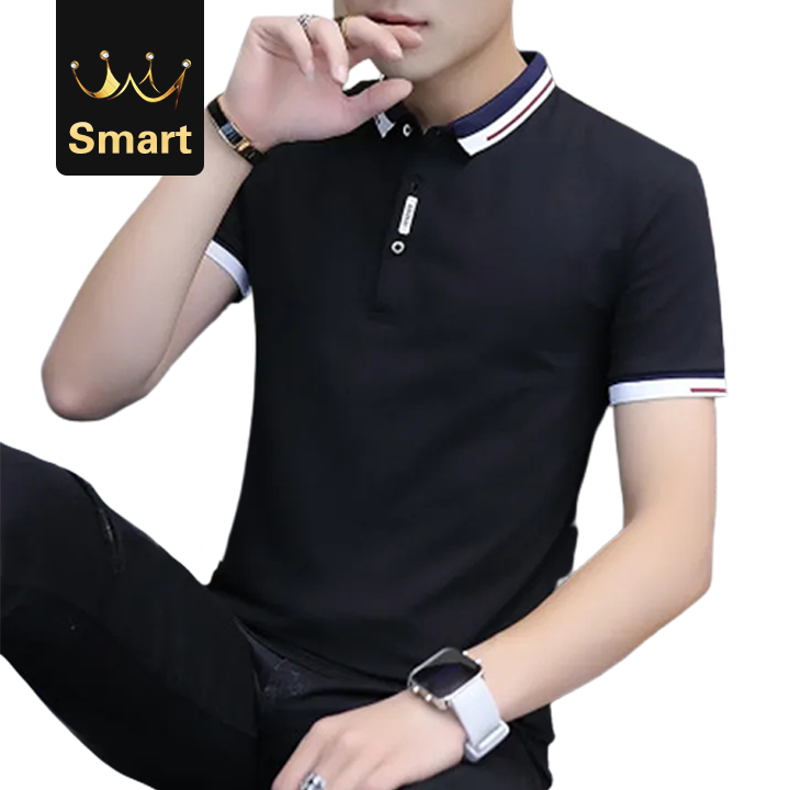 2021 High quality casual polo shirt men short sleeve turn down collar slim shirt T-shirts and Polos