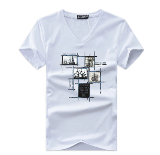 Men's Clothes T-shirts V-neck Basic Summer Tops Streetwear Casual Men T-shirt