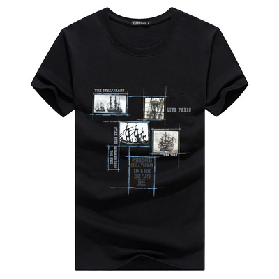 Men's Clothes T-shirts V-neck Basic Summer Tops Streetwear Casual Men T-shirt