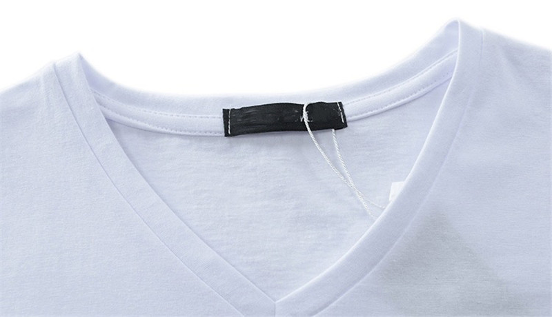 Men's Clothes T-shirts V-neck Basic Summer Tops Streetwear Casual Men T-shirt