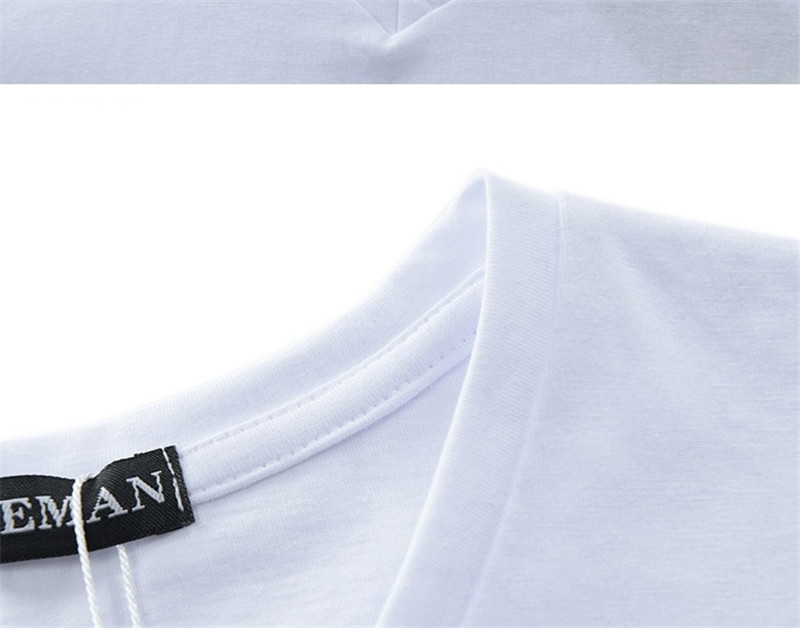 Men's Clothes T-shirts V-neck Basic Summer Tops Streetwear Casual Men T-shirt