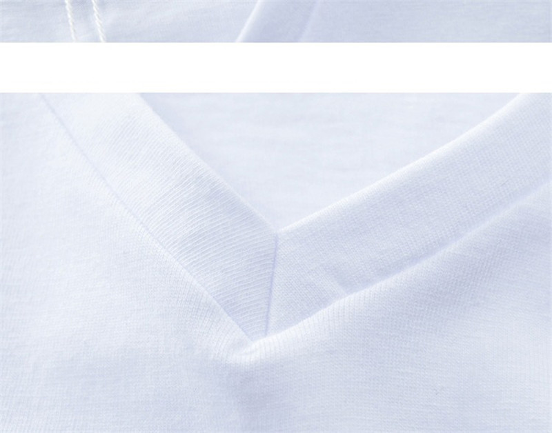 Men's Clothes T-shirts V-neck Basic Summer Tops Streetwear Casual Men T-shirt