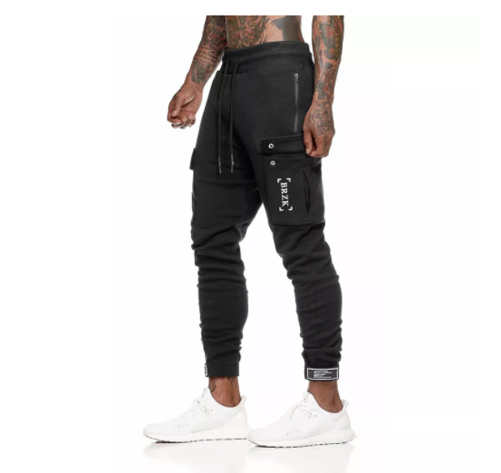 Men's Clothes Trousers Men's Fashion Cotton Button Men's Large Size Fitness Training Pants
