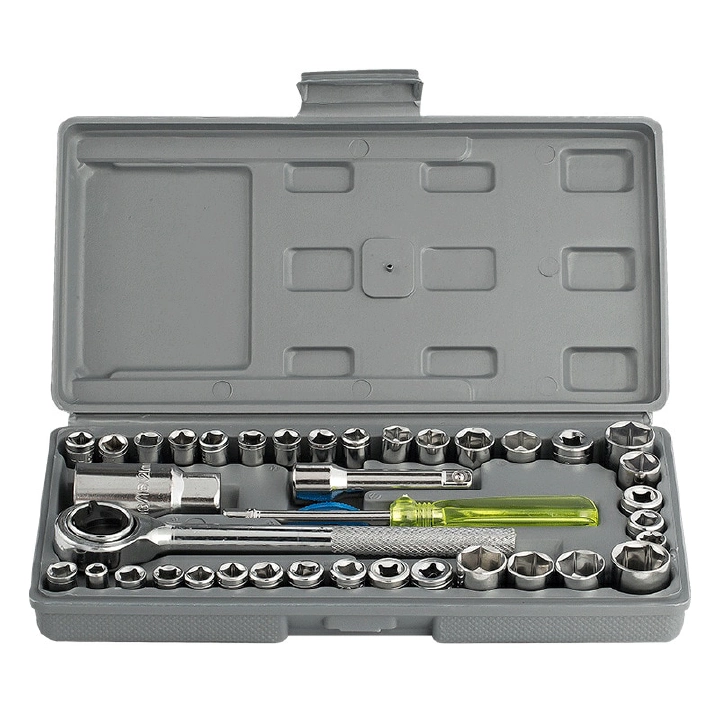 40pcs Spanner Socket Set Car Motorcycle Repairing Wrench Socket Set High Carbon Steel Hand Tools Kits Car Repairing Toolbox