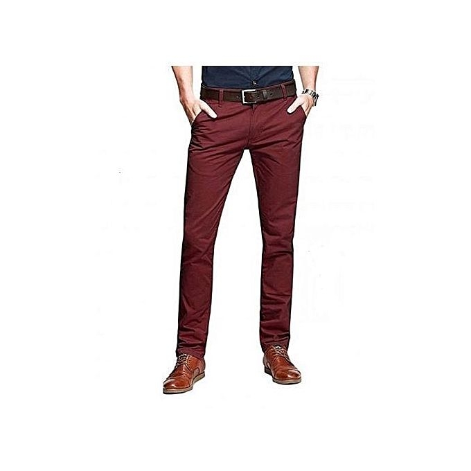 Maroon khaki pants men