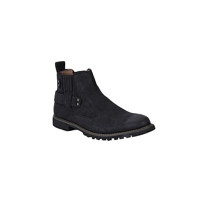 Men Casual Official Formal Business Ankle Boots Normal Fitting Rubber Sole PU Suede Leather Sizes 39-45Slip On Boots Generic All Weather Boots Colour Black Anti Slip Design