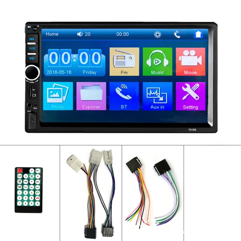 7-inch high-definition Bluetooth car MP5 player, mobile interconnection, Bluetooth hands-free reverse camera 7018B，1080P playback