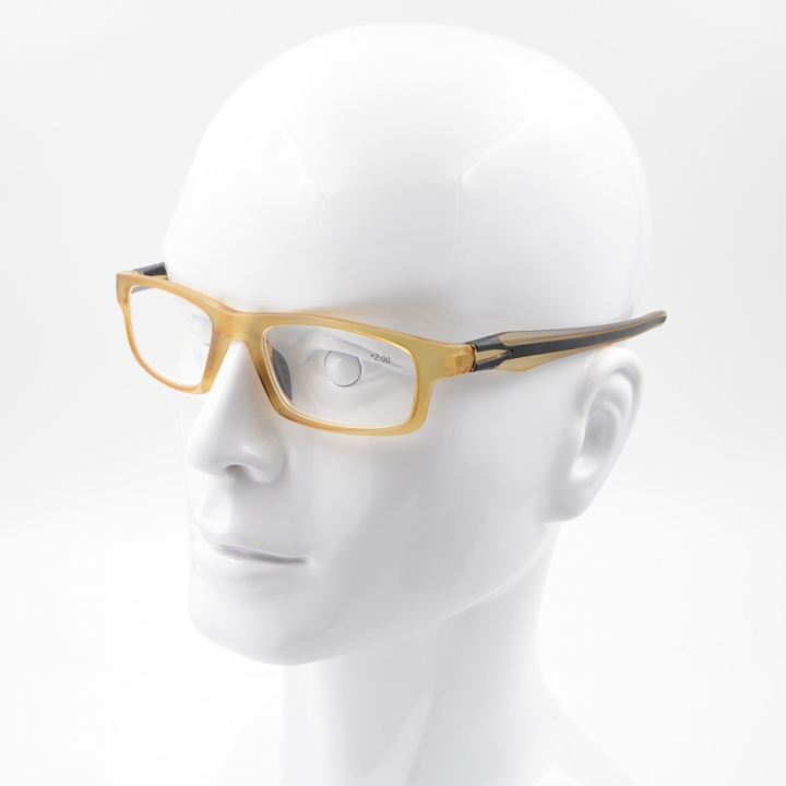 Yellow Fashion Sport's Style Reading Glasses Silicone Temple Reader +1.00~+4.00