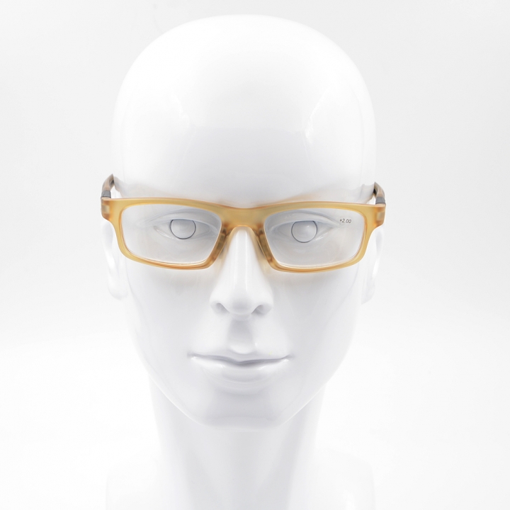 Yellow Fashion Sport's Style Reading Glasses Silicone Temple Reader +1.00~+4.00