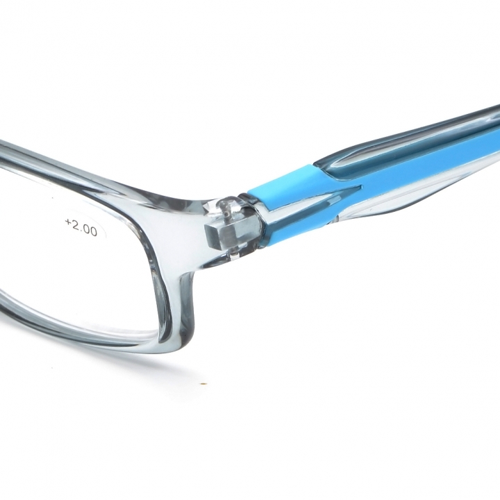 Blue Fashion Sport's Style Reading Glasses Silicone Temple Reader +1.00~+4.00