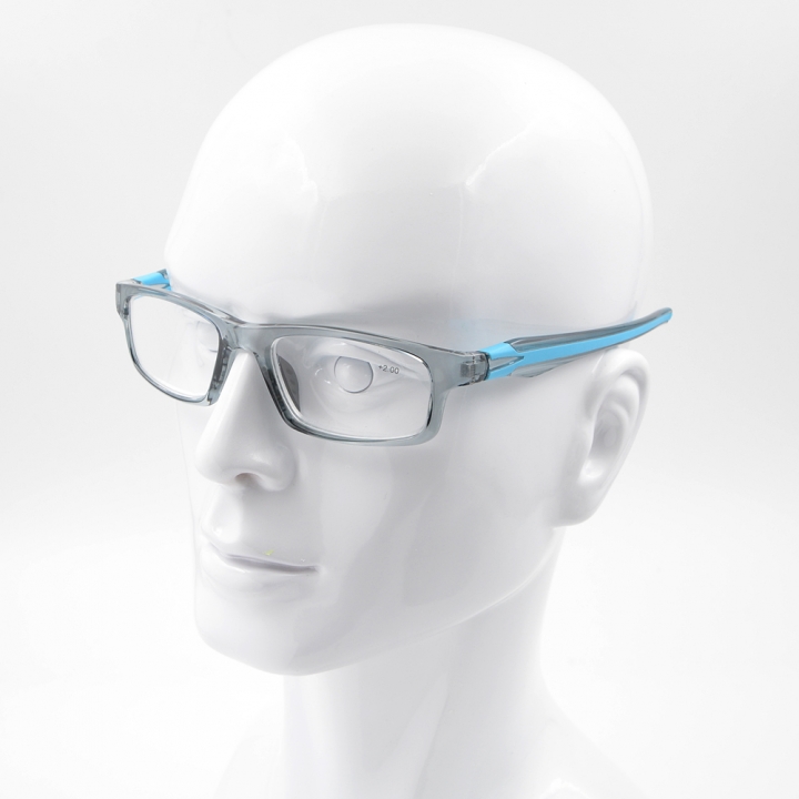 Blue Fashion Sport's Style Reading Glasses Silicone Temple Reader +1.00~+4.00