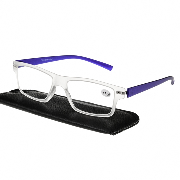 Fashion Light Weight Thin Reading Glasses Eyewear PC Frames &amp; Lens +1.00 ~ +3.50 Blue