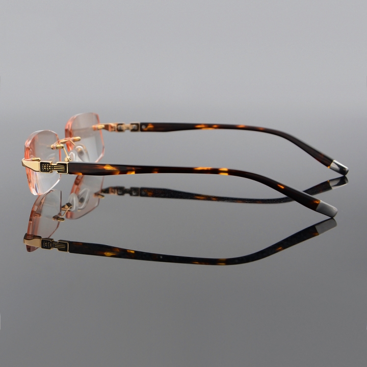 Fashion Rimless Cutting Edge Tinted Reading Glasses +1.00 to +3.00 Eyewear Men