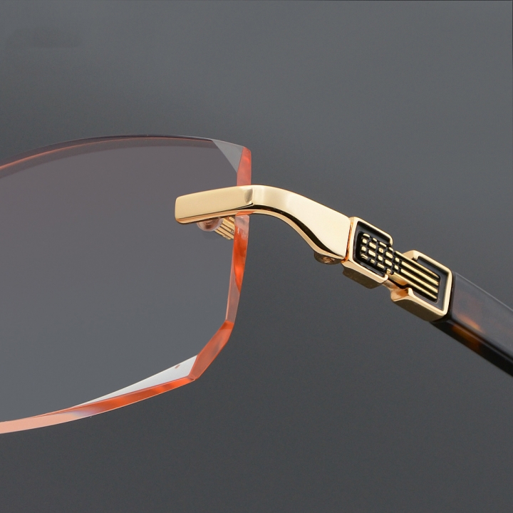 Fashion Rimless Cutting Edge Tinted Reading Glasses +1.00 to +3.00 Eyewear Men