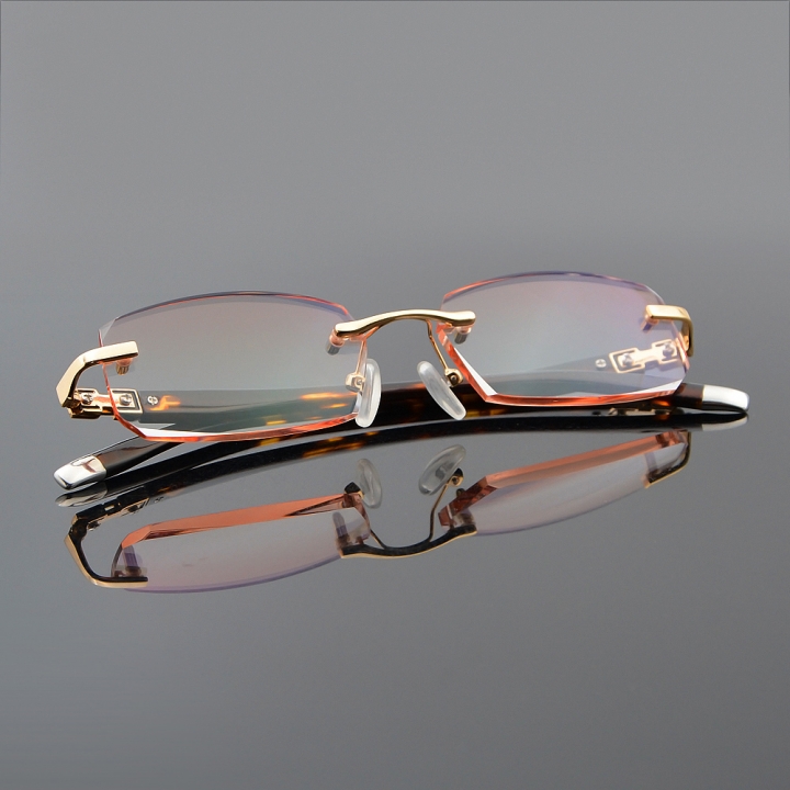 Fashion Rimless Cutting Edge Tinted Reading Glasses +1.00 to +3.00 Eyewear Men