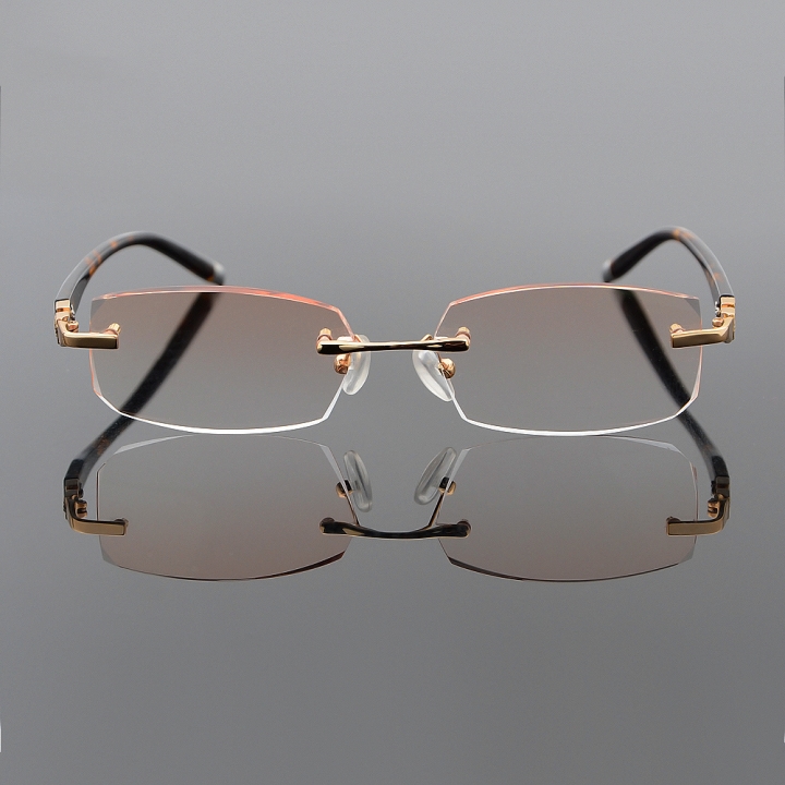 Fashion Rimless Cutting Edge Tinted Reading Glasses +1.00 to +3.00 Eyewear Men