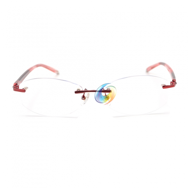New Women's Rimless Red Reading Glasses UV400 Coating Lens Reader +0.50 ~+5.00 Strength