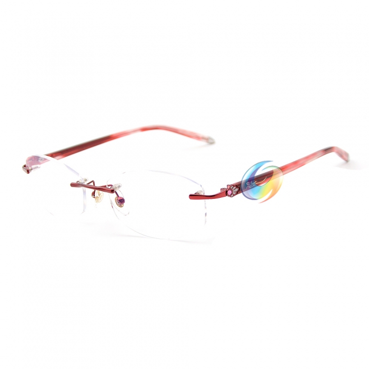 New Women's Rimless Red Reading Glasses UV400 Coating Lens Reader +0.50 ~+5.00 Strength
