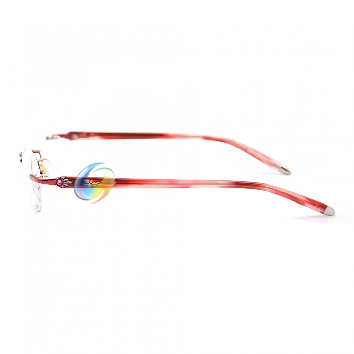 New Women's Rimless Red Reading Glasses UV400 Coating Lens Reader +0.50 ~+5.00 Strength