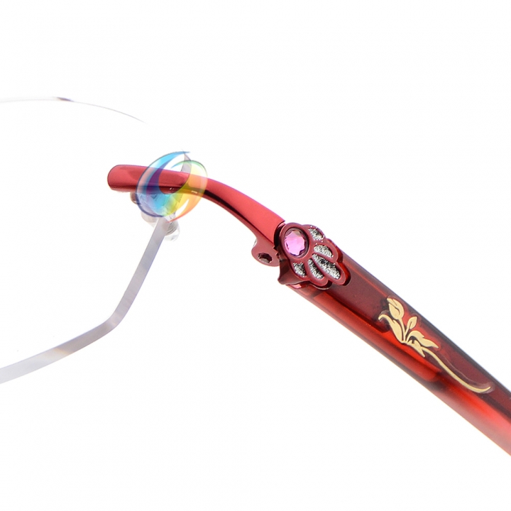 New Women's Rimless Red Reading Glasses UV400 Coating Lens Reader +0.50 ~+5.00 Strength