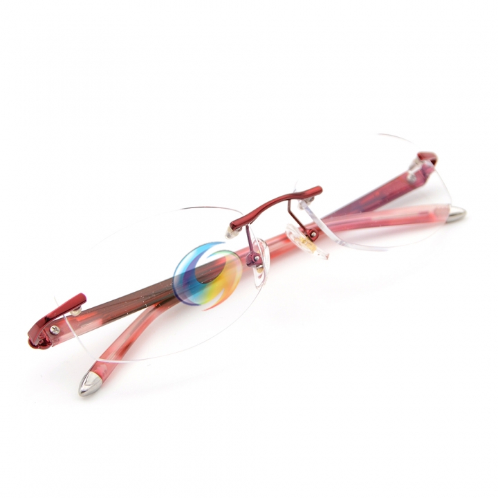 New Women's Rimless Red Reading Glasses UV400 Coating Lens Reader +0.50 ~+5.00 Strength
