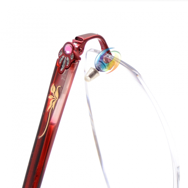 New Women's Rimless Red Reading Glasses UV400 Coating Lens Reader +0.50 ~+5.00 Strength