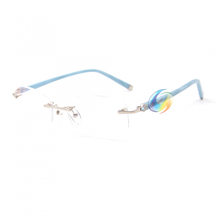 Women's Rimless Reading Glasses UV400 Coating Lens Reader Blue +0.00 ~ +5.00