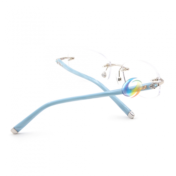 Women's Rimless Reading Glasses UV400 Coating Lens Reader Blue +0.00 ~ +5.00