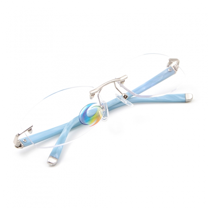 Women's Rimless Reading Glasses UV400 Coating Lens Reader Blue +0.00 ~ +5.00