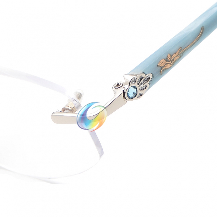 Women's Rimless Reading Glasses UV400 Coating Lens Reader Blue +0.00 ~ +5.00