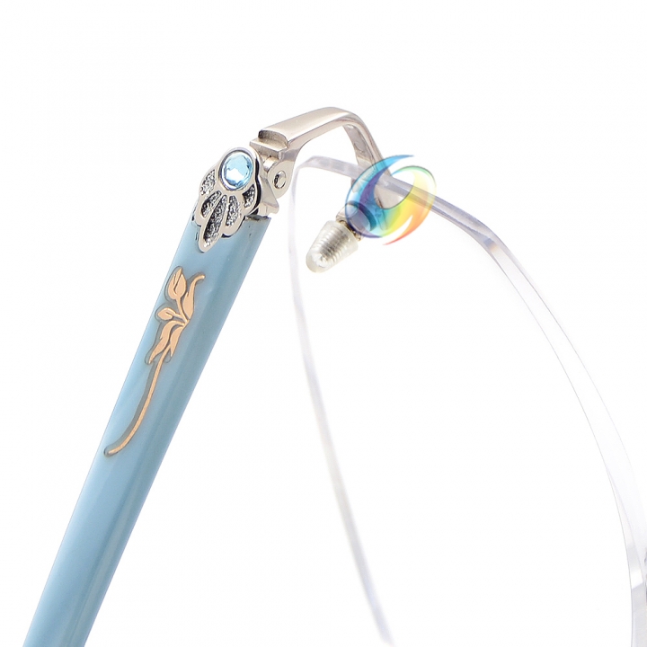 Women's Rimless Reading Glasses UV400 Coating Lens Reader Blue +0.00 ~ +5.00